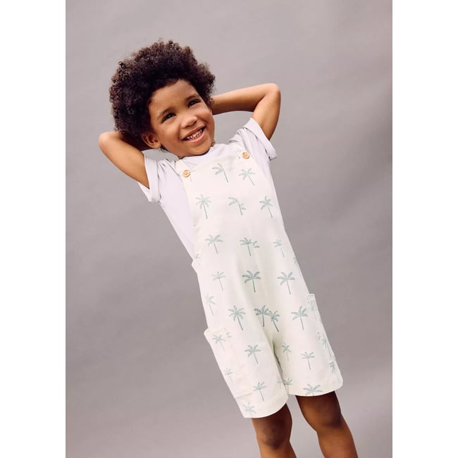 Salopette coton gris glacé <span itemprop=