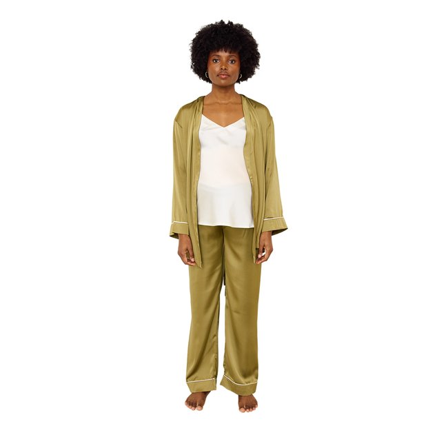 Kit peignoir grossesse allaitement olive <span itemprop=