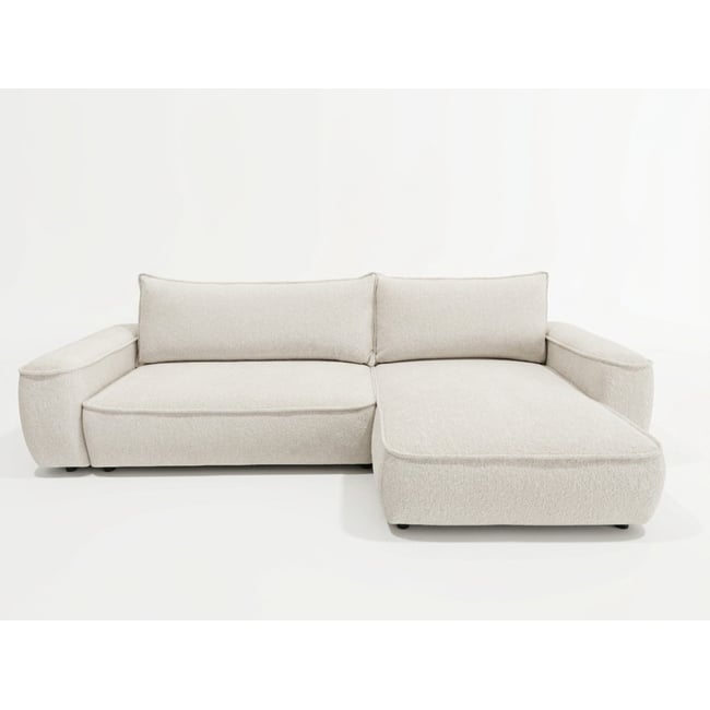 Canapé d'angle convertible 3 places en tissu chenille, HONORE - BOBOCHIC