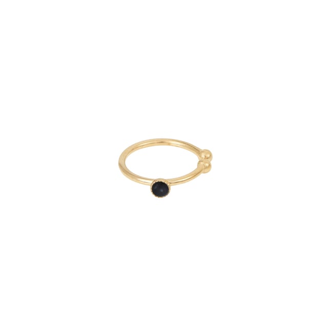 Bague d'oreille - cab onyx noir <span itemprop=