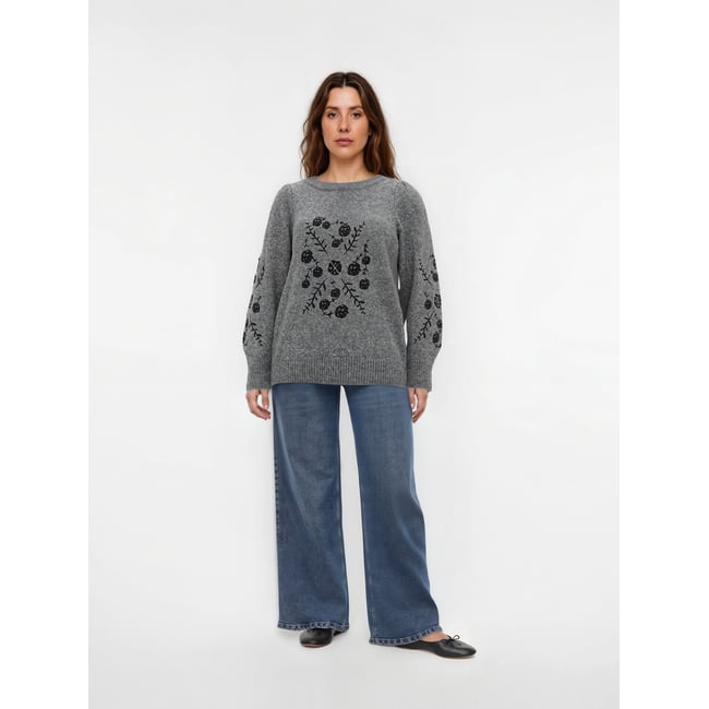 Pull En Maille medium grey melange <span itemprop=
