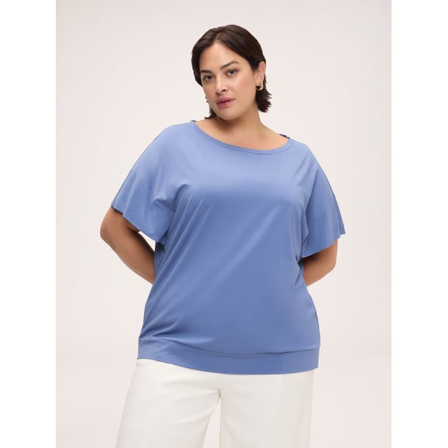 T-shirt en viscose bleu <span itemprop=