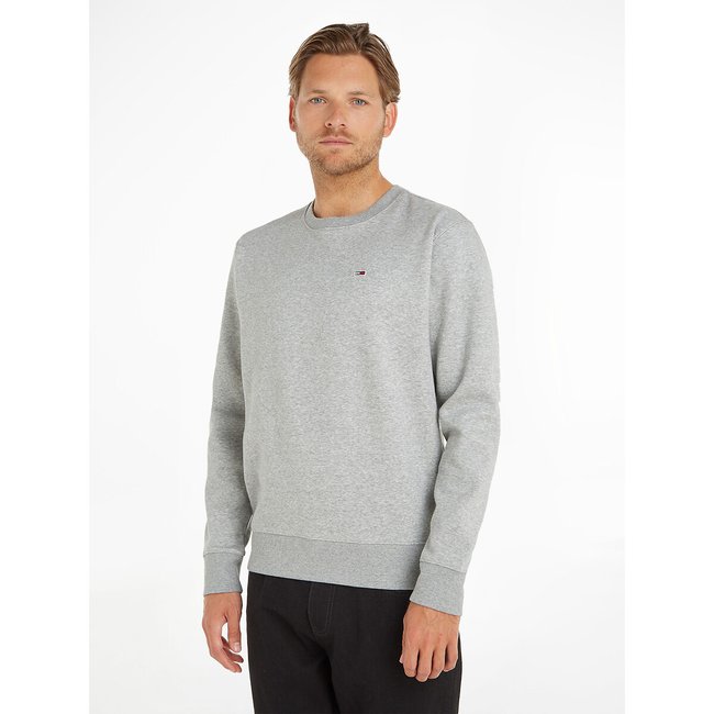 Cotton Mix Sweatshirt with Crew Neck, grey, TOMMY JEANS
