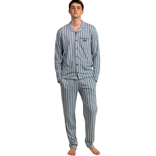 Pyjama pantalon chemise manches longues Best Ever bleu <span itemprop=
