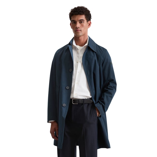 Manteau court regular dans le style carcoat bleu foncé <span itemprop=