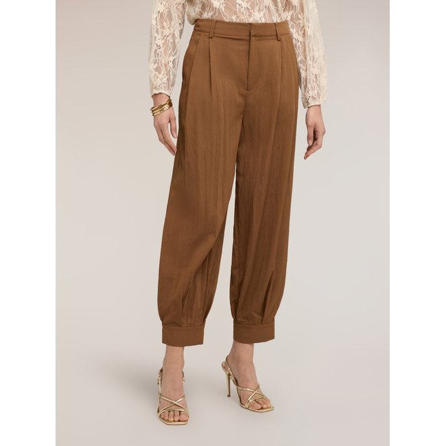 Pantalon avec poignet au bas marron <span itemprop=