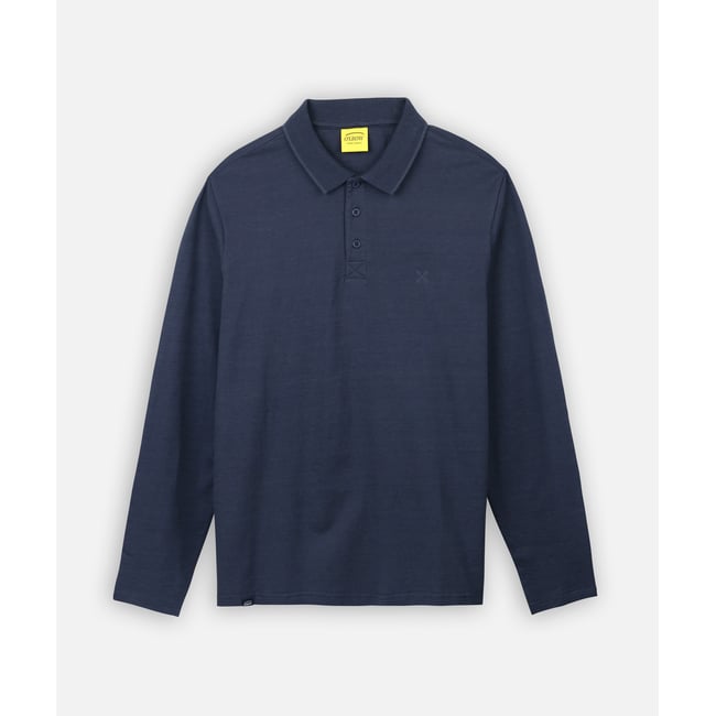 Polo manches longues texture NAVAL - OXBOW