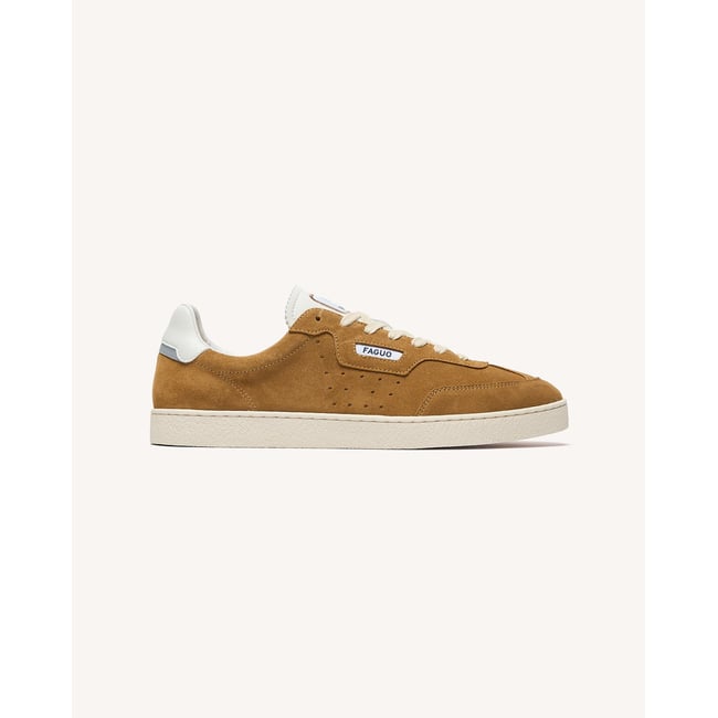 Baskets basses suede LUMBO beige clair <span itemprop=