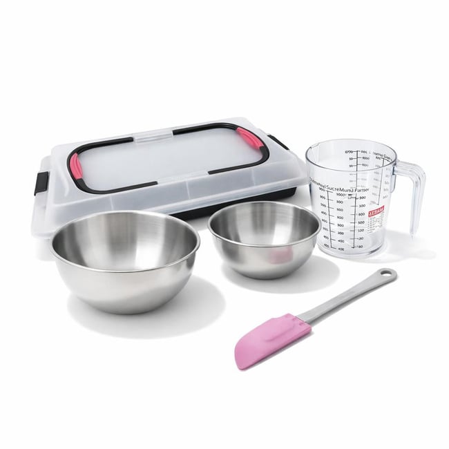 Set de 5 ustensiles de pâtisserie moule à gâteaux BAKE AND GO noir <span itemprop=