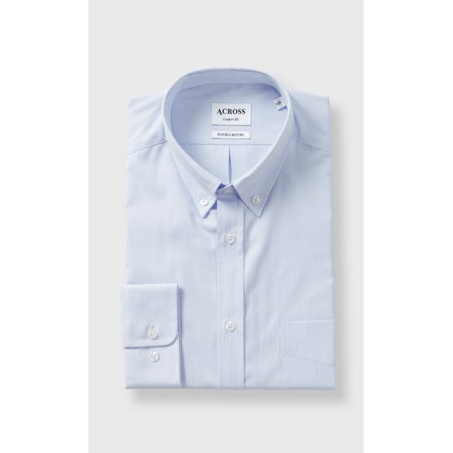 Chemise Confort fit double retors à fines rayures v002232 <span itemprop=