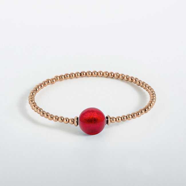 Bracelet Tango - Murano Rouge - (M), rose gold, LILIFLO