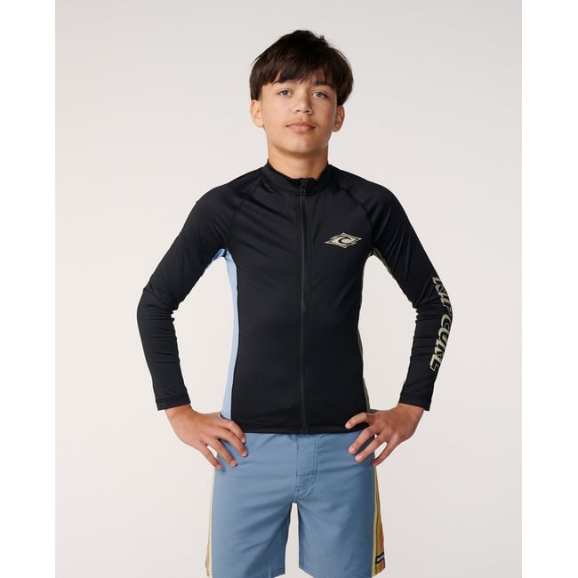 T-shirt anti-UV Eternal Shred ZIP manches longues garçon black <span itemprop=