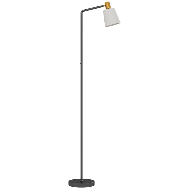 Lampadaire Acier et plastique Noir Couleur noir, blanc, doré <span itemprop=