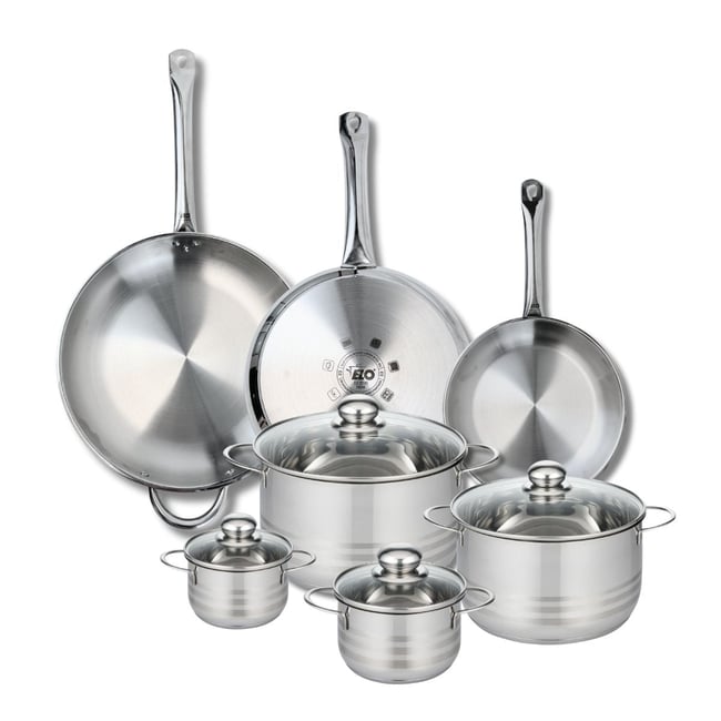 3 poêles 24/28/32cm + 4 faitouts 12/14/20/24cm PROFI BRILLANT gris <span itemprop=
