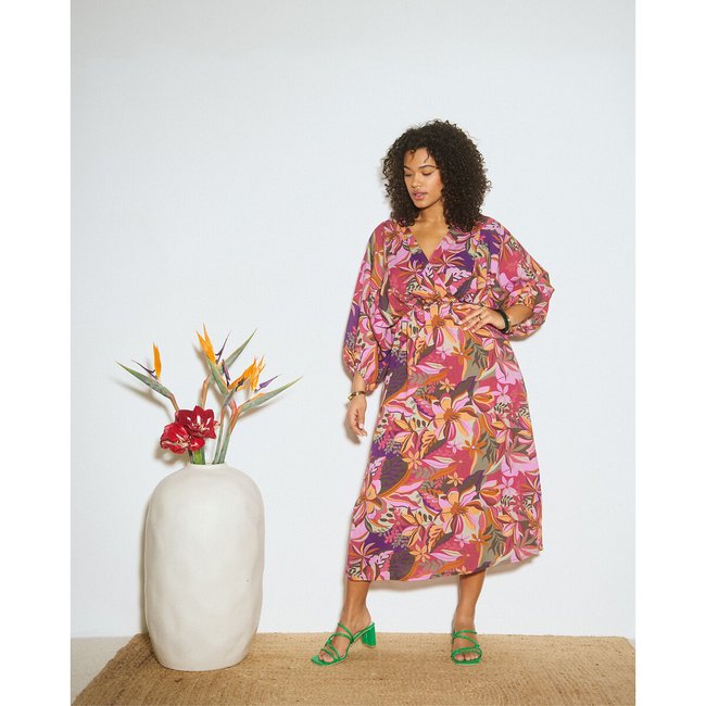 Vestido floral Leva estampado rosa <span itemprop=