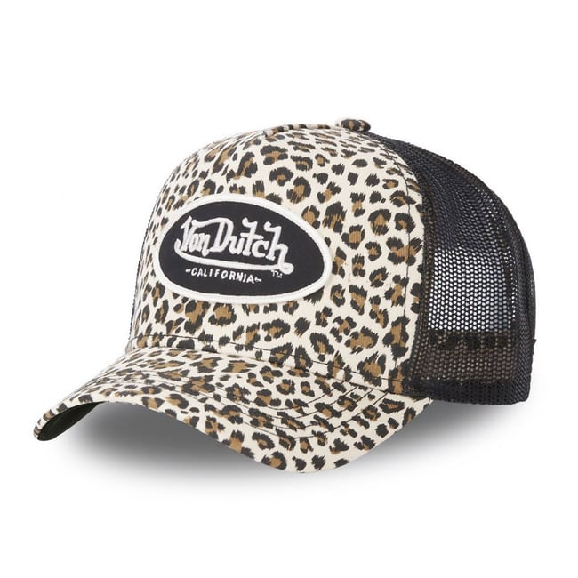 Casquette trucker Léopard noir/beige <span itemprop=