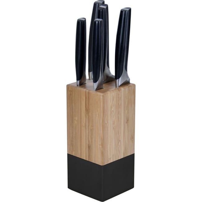 Bloc couteaux bambou Misoko avec 5 couteaux noir <span itemprop=