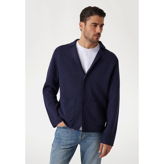 Blazer Maille bleu foncé <span itemprop=