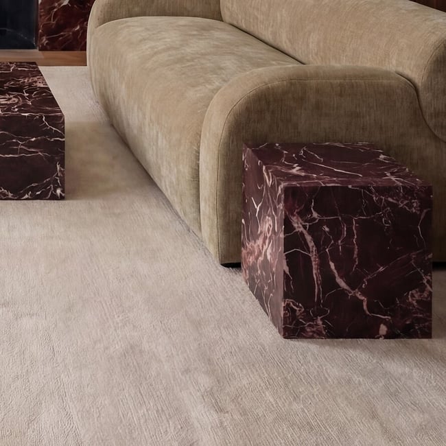 Serafina Faux Marble Block Side Table, dark red, ÉDITÉ