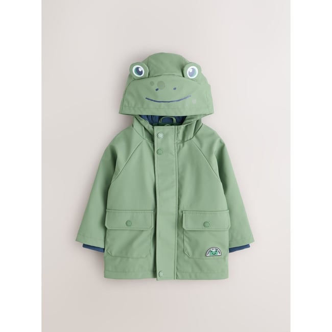 Manteau imperméable personnage de grenouille verte <span itemprop=