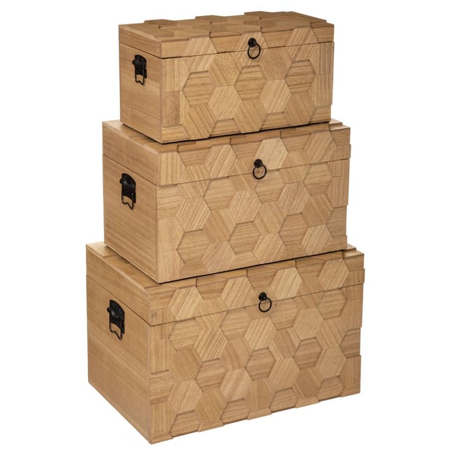 Set de 3 malles ARTY Couleur beige moyen <span itemprop=