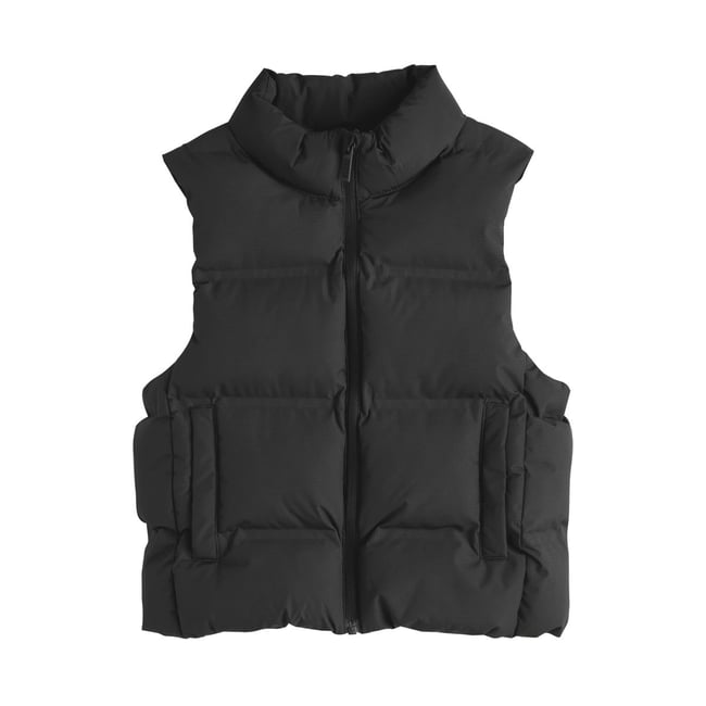 Veste sans manches matelassée noir <span itemprop=