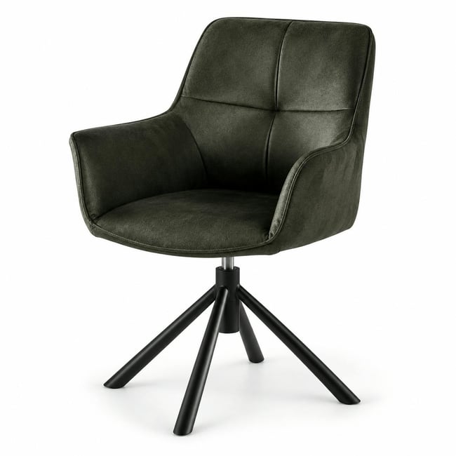 Fauteuil pivotant contemporain microfibre grise (lot de 2) IENA Couleur gris foncé <span itemprop=