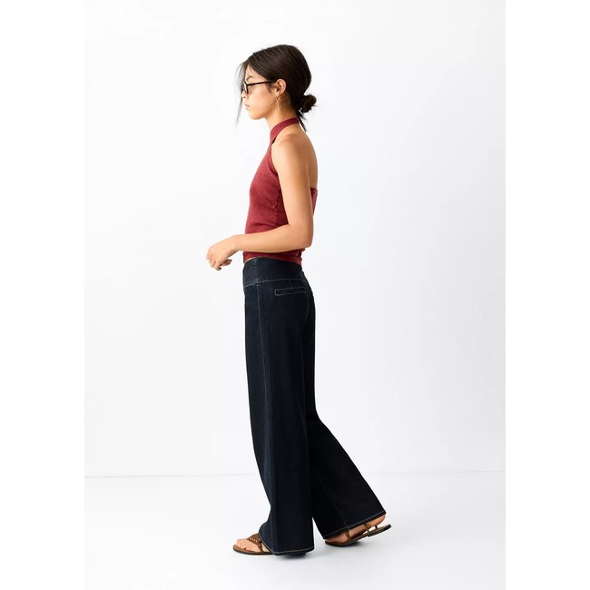 Jean lyocell coton détail à la taille bleu <span itemprop=