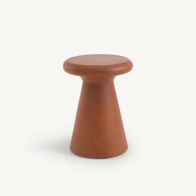 Bout de canapé de jardin rond, Glafor rouge brique <span itemprop=
