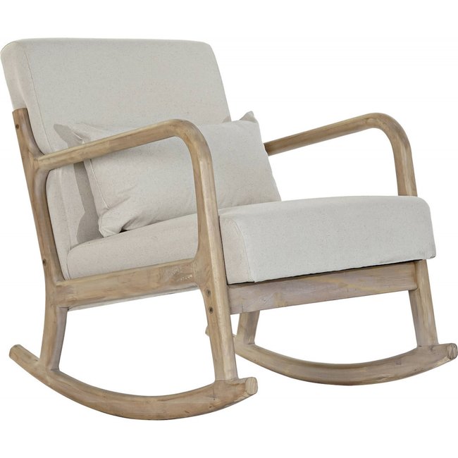 Rocking chair en lin, collection Sixties Couleur beige naturel <span itemprop=