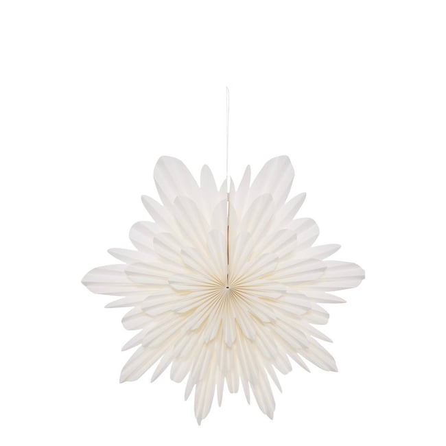 Fleur de Noël en papier blanc à suspendre 50 cm Couleur blanc <span itemprop=