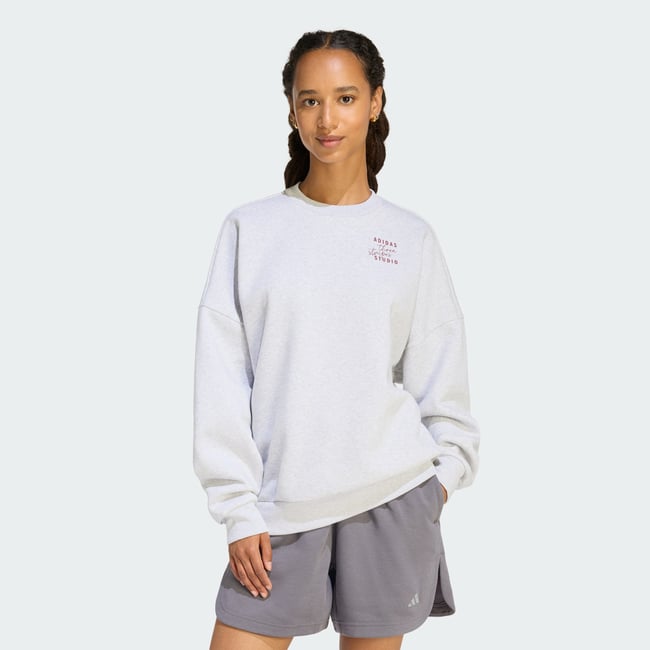 Sweat-Shirt À Capuche 3 Bandes Studio Fl light grey heather <span itemprop=