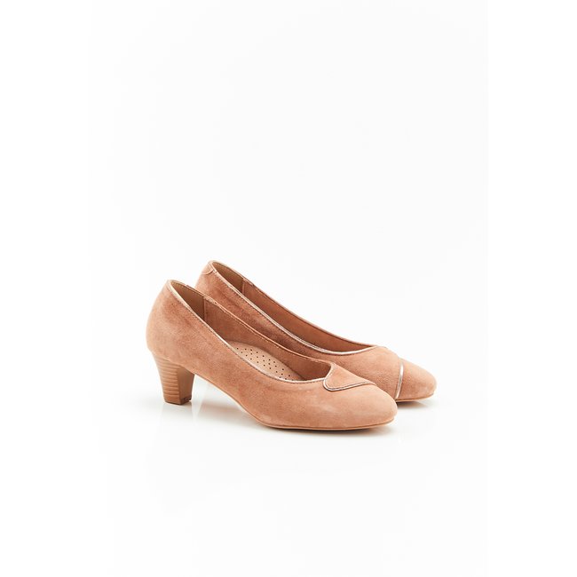 Escarpins fantaisie marron camel <span itemprop=