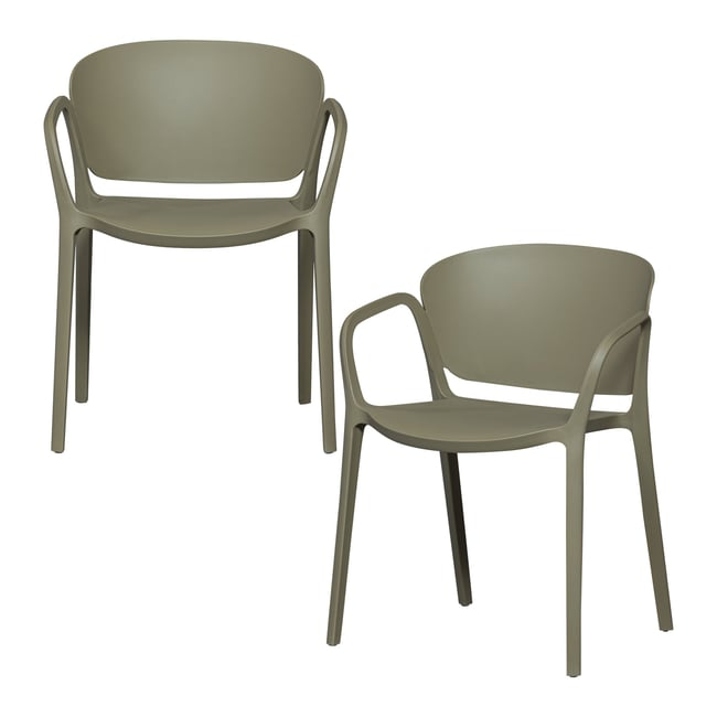 Lot de 2 chaises de jardin en polypropylène BENT - WOOOD