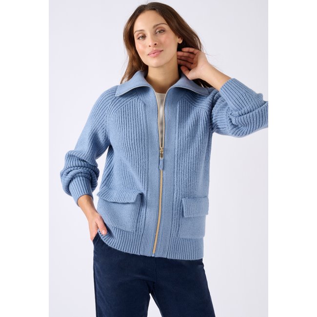 Gilet zippé Thermolactyl bleu <span itemprop=