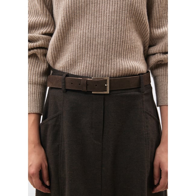 Ceinture en daim chocolat <span itemprop=