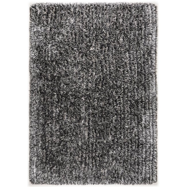 Tapis salon shaggy Girly longs poils Couleur argent <span itemprop=