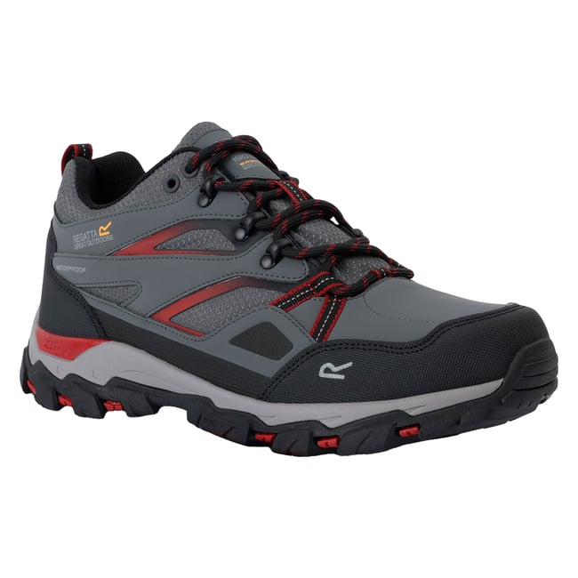 Bottines de marche HOLCOMBE gris foncé / rouge <span itemprop=
