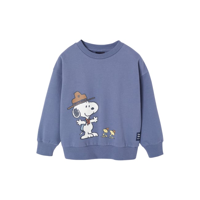 Sweat-shirt Snoopy Peanuts bleu jean <span itemprop=