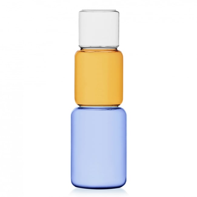 Vase Revolve Bleu et Ambre Couleur v002232 <span itemprop=