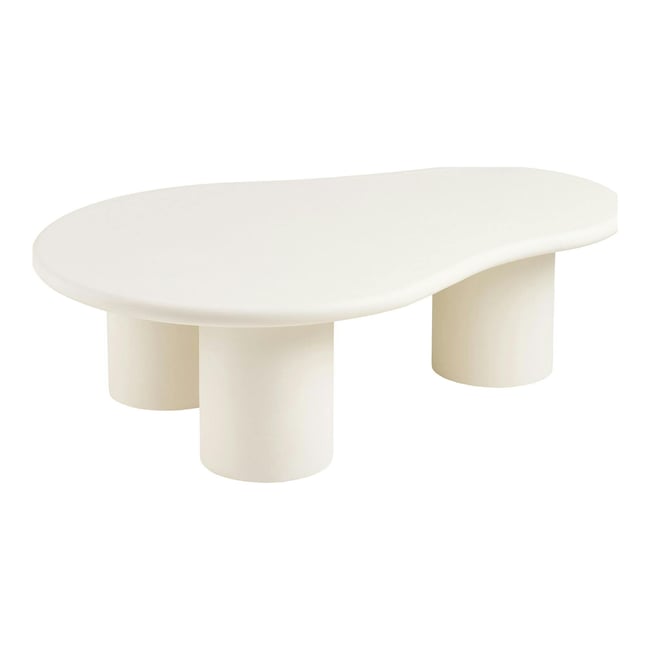 Table basse organique - finition peinture ciment TALLINN Couleur beige <span itemprop=