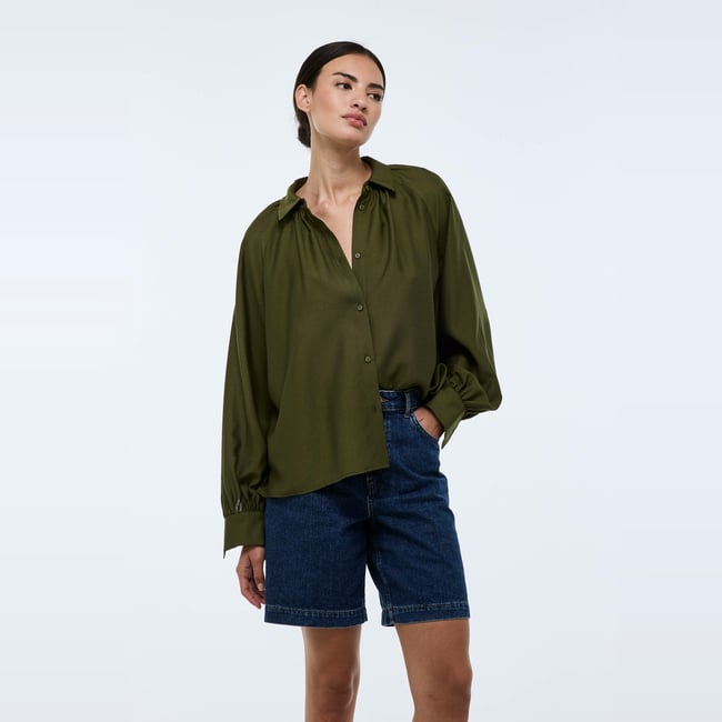 Chemise manches longues unie - MONOPRIX