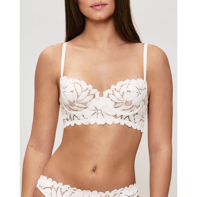 Soutien-gorge corbeille en dentelle RACHELIZ ecru <span itemprop=