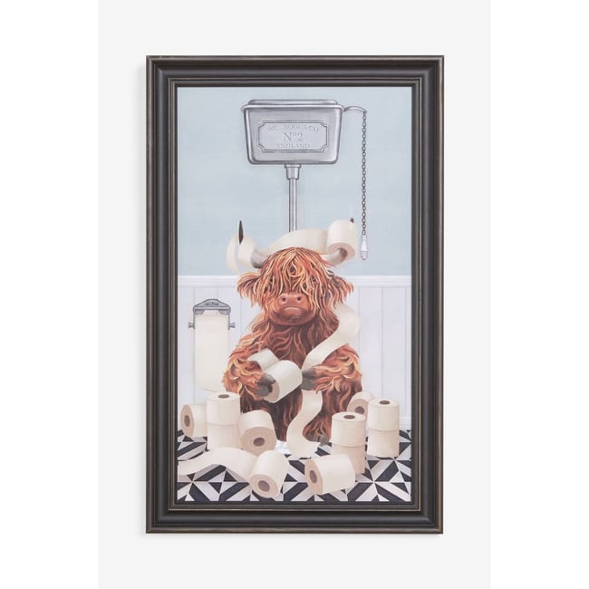 Déco murale vache hamish aux toilettes Couleur naturel <span itemprop=