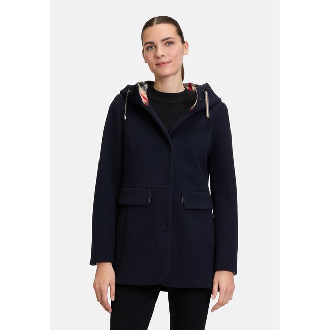 Veste d'hiver à capuche bleu foncé <span itemprop=