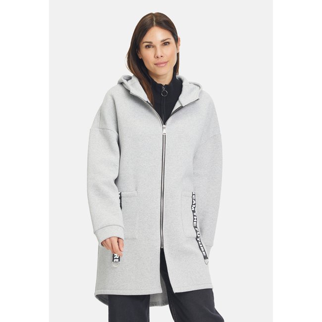 Veste molletonnée à capuche light grey melange <span itemprop=