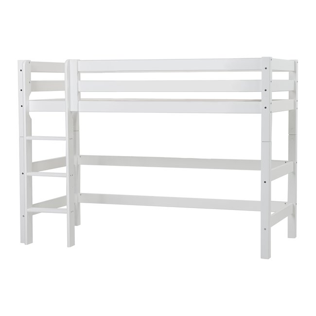 Lit Mi Hauteur pin massif ECO LUXURY Couleur blanc <span itemprop=