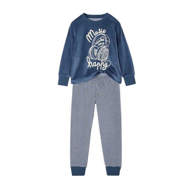 Pyjama long bleu <span itemprop=