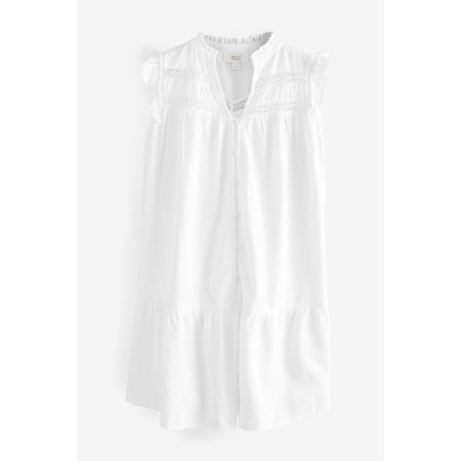 Mini robe à empiècement en dentelle et volant - NEXT