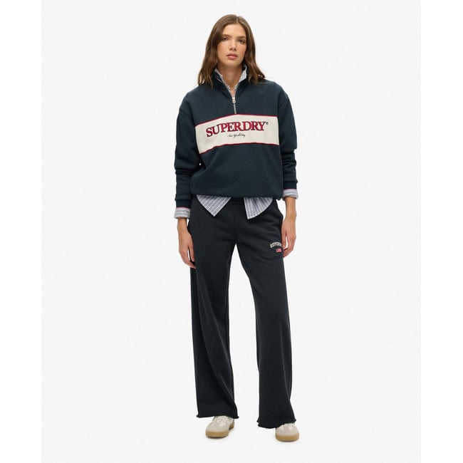 Pantalon de survêtement large Athletic Essentials bleu marine éclipse <span itemprop=